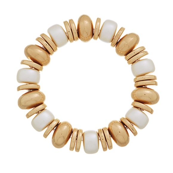 Pearl Station & Chunky Disk Bracelet - Picture 1 of 1